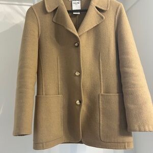 Celine wool cashmere coat beige S Authentic